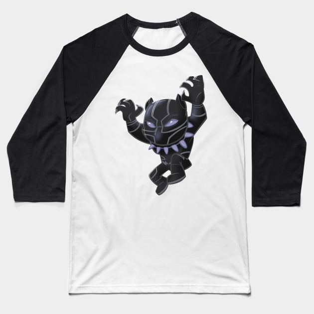 Black Panther Baseball T-Shirt by toonbaboon